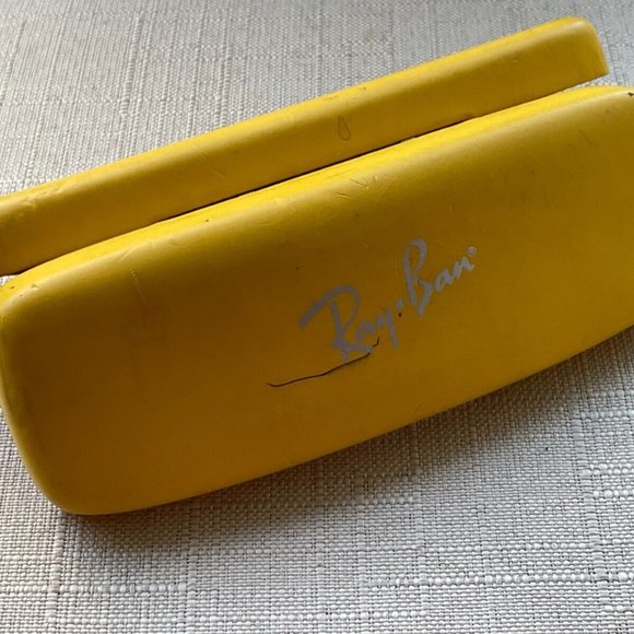 ray-ban Glasses Case Yellow Hard Case Authentic Ray-Ban - Picture 10 of 12